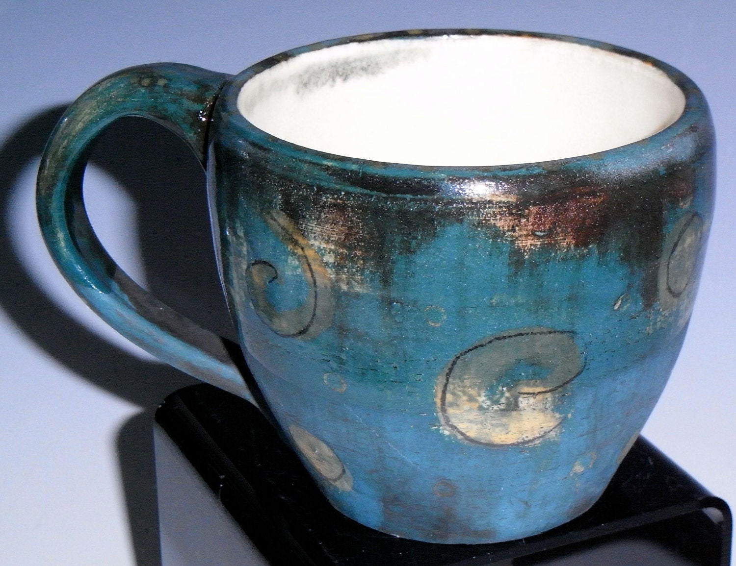 Beautiful, Hand Painted Wheel Thrown Mug