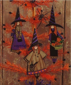 BeWitching Ornaments-Halloween Gift Tags-Halloween Decoration-Halloween Ornaments-Witches-Woodworking Patterns-Black Orange