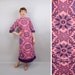 SALE Vintage 1960s Mod Bohemian Lounge Wear Robe, Bell Sleeves & Mirrored Accents