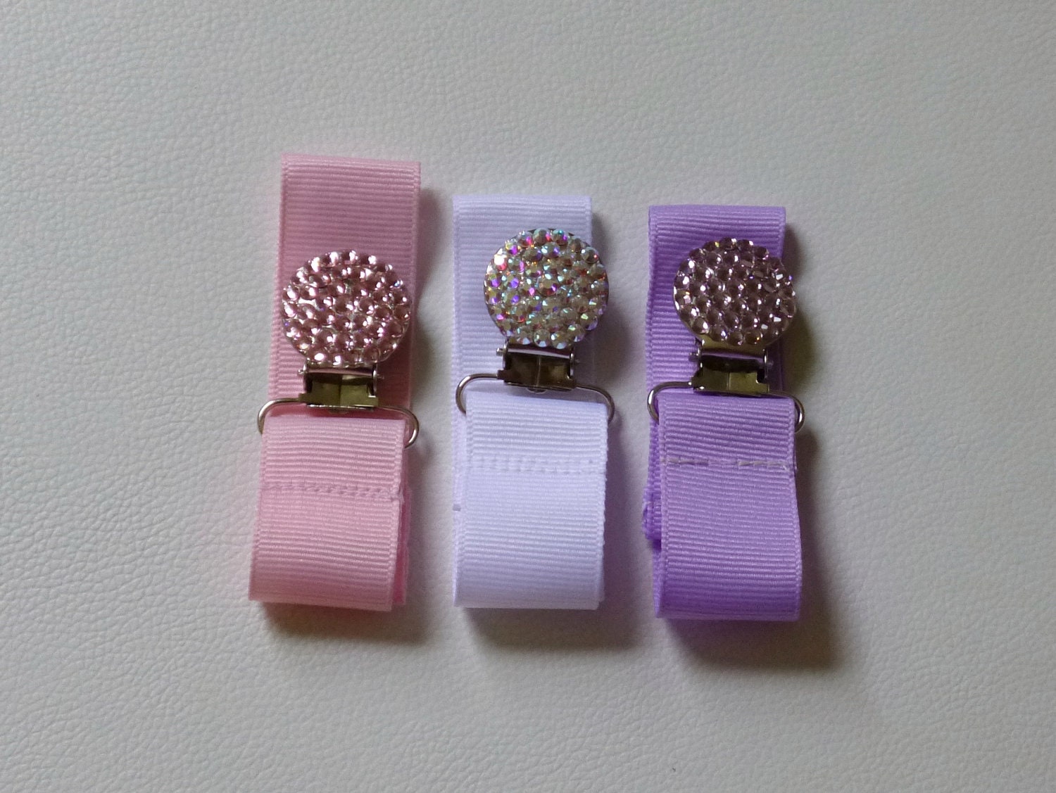 ANY Color Bling Swarovski Rhinestone Pacifier Clip
