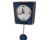 SALE - Pendulum wall clock blue - Fathers day gift