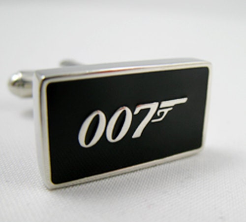 Mens Cufflinks-Fashion Cufflinks, 007 James Bond Design with a Gift Box