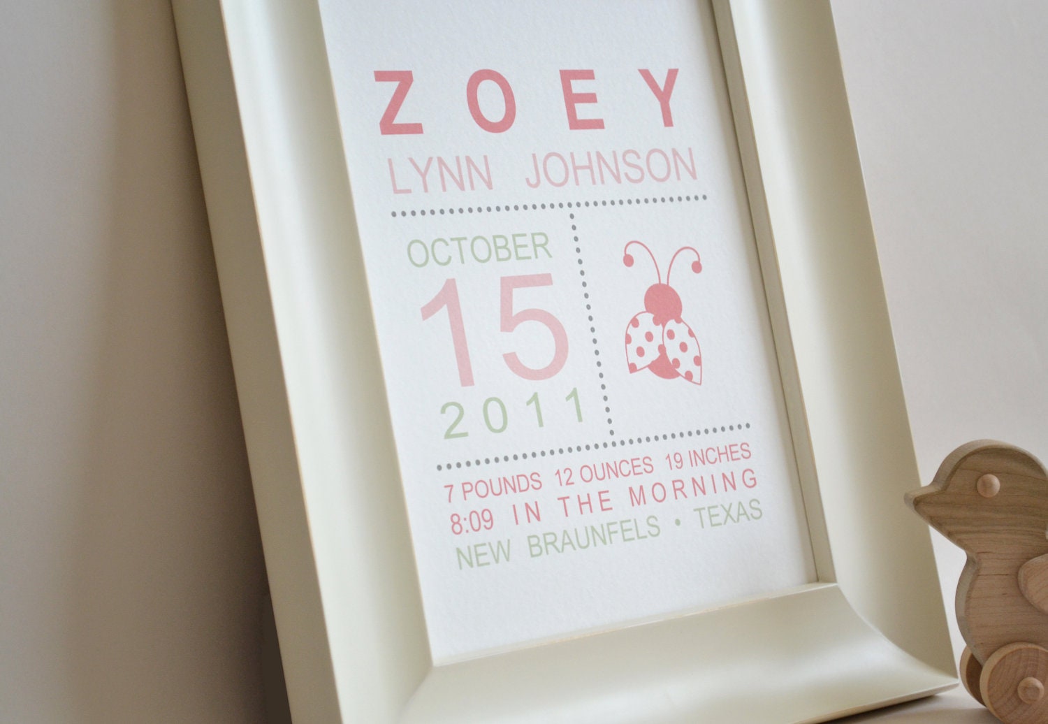 Modern Birth Announcement Print - Custom Wall Art