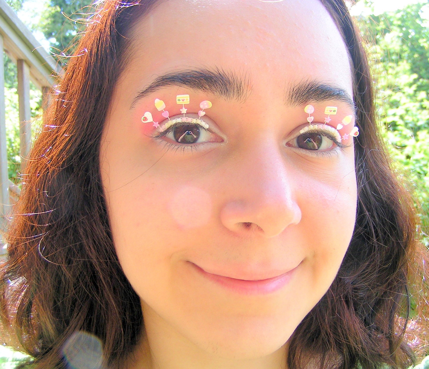Berry Candy Eyelash Jewelry - false eyelashes with white chocolate and strawberry sweets