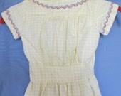 Girl's Civil War Growth Dress Yellow Plaid Size 8 / Waist 21"