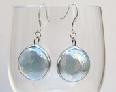 Translucent light blue glass earrings, Stained Glass Jewelry