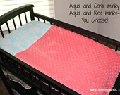 Changing Table Pad Cover - Aqua, Blue and White Pattern with Your Choice of Minky - by Mommy Moxie on Etsy