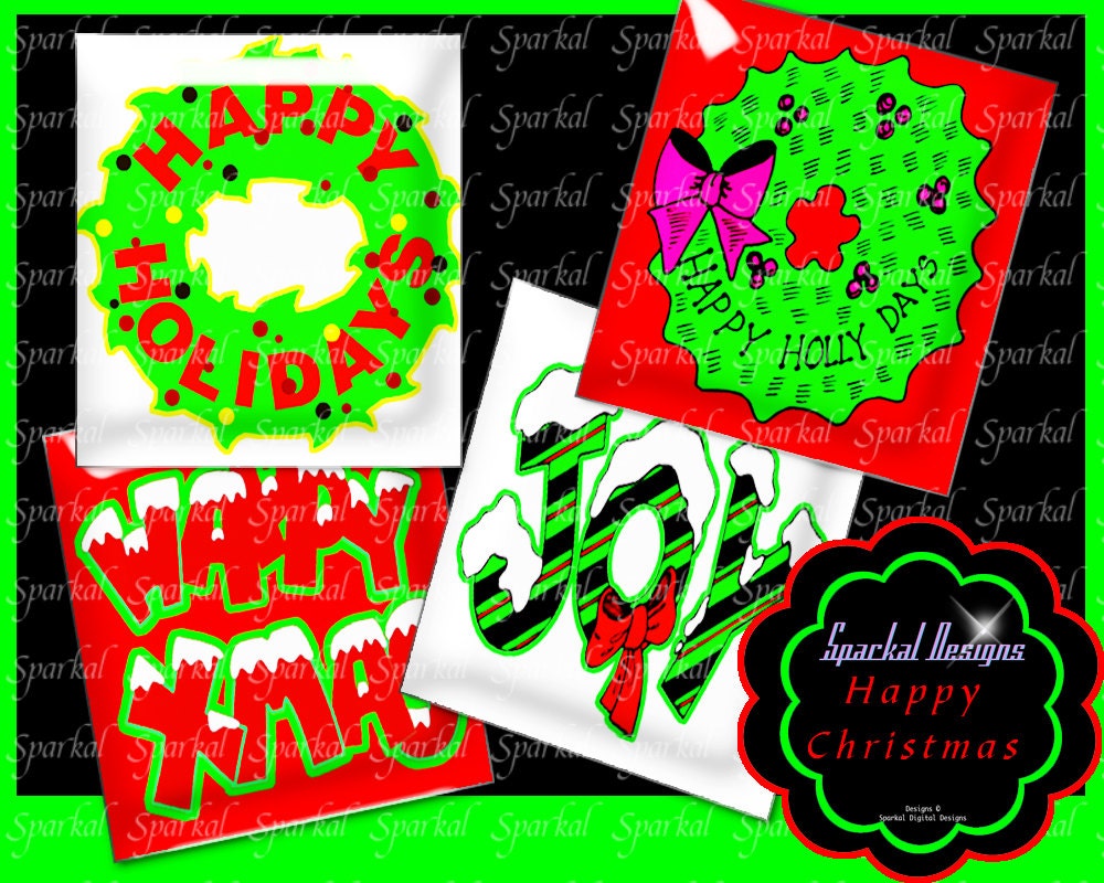 Holiday Christmas Square Tile Images Instant Download Tile Square Images, Digital Collage Sheets, Christmas clipart images Il_170x135