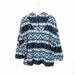 90's Aztec patterned fleece hoodie coat size - S/M