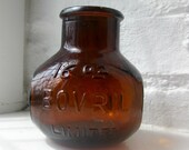Vintage 16 oz Amber Glass Bovril Bottle