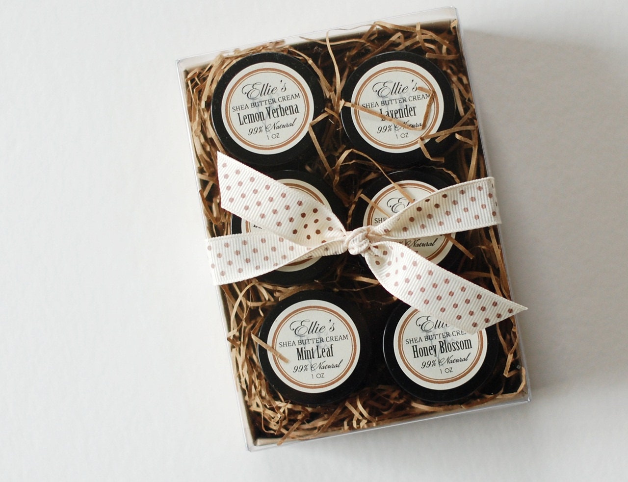 Shea Butter Sample Box - 6 Mini Jars of Natural Lotion - Gift Set