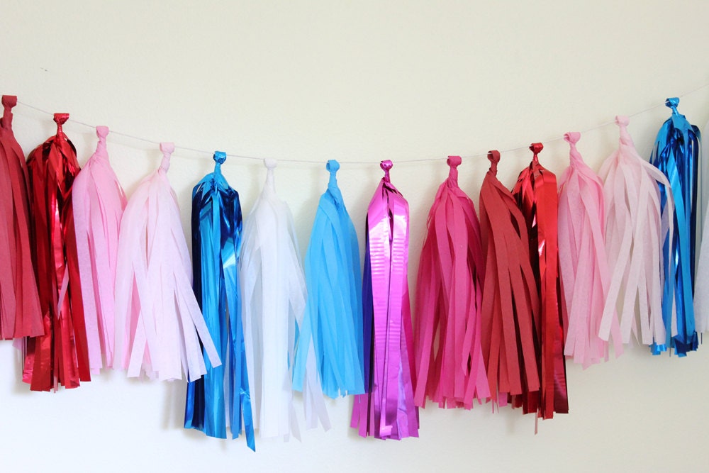 Tissue Tassel Garland-18 tassels- Carnival