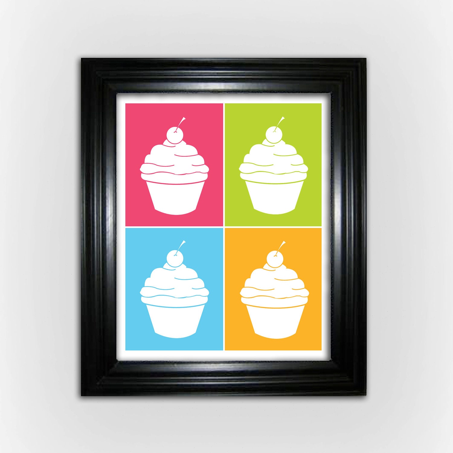 Cupcake Digital Print - Cupcake Collage - Printable Art