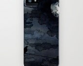 iPhone Case Moonlit Raven - Black Bird Watercolor Painting - Brazen Art Cell Phone Cover  - iPhone 5 iPhone 4 4s iPhone 3g Case - BrazenDesignStudio