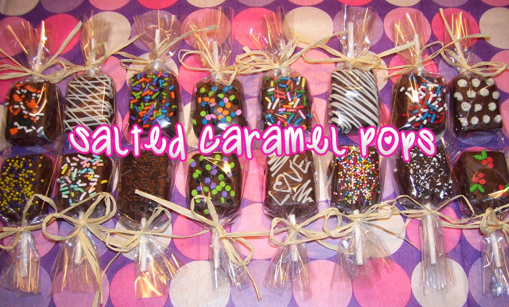 Chocolate Covered Salted Caramel POPS 8 count - Wedding and Party Favors
