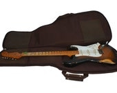 Leather Guitar Case, Gig Bag Backpack - Distressed Rich Chocolate Brown, Hand Crafted