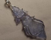 Double Blue Fluorite Pentant in Sterling