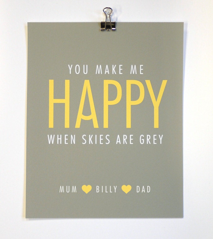 You Make Me Happy - Personalised Art Print - Medium Size