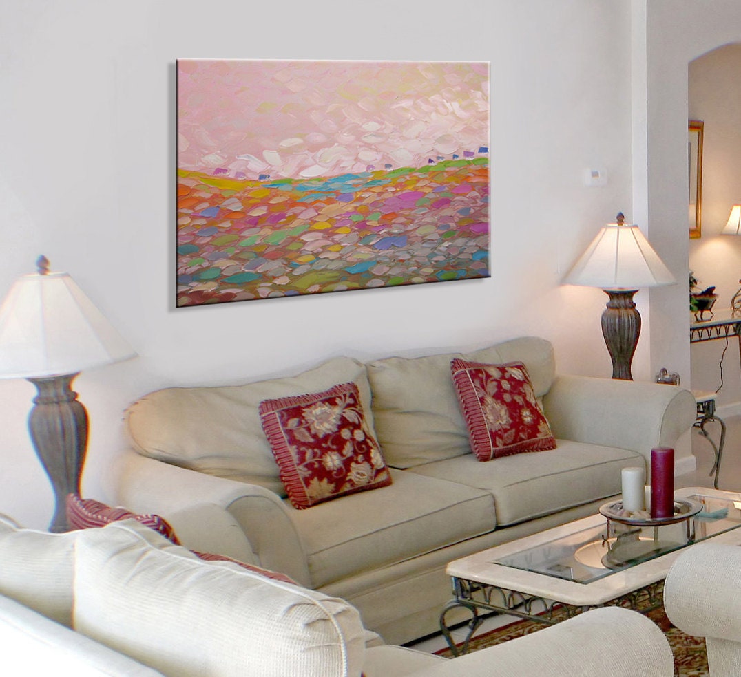 Purple mood - FREE SHIPPING - Large 39"x28" Original Oil Painting - ready to hang palette knife impasto
