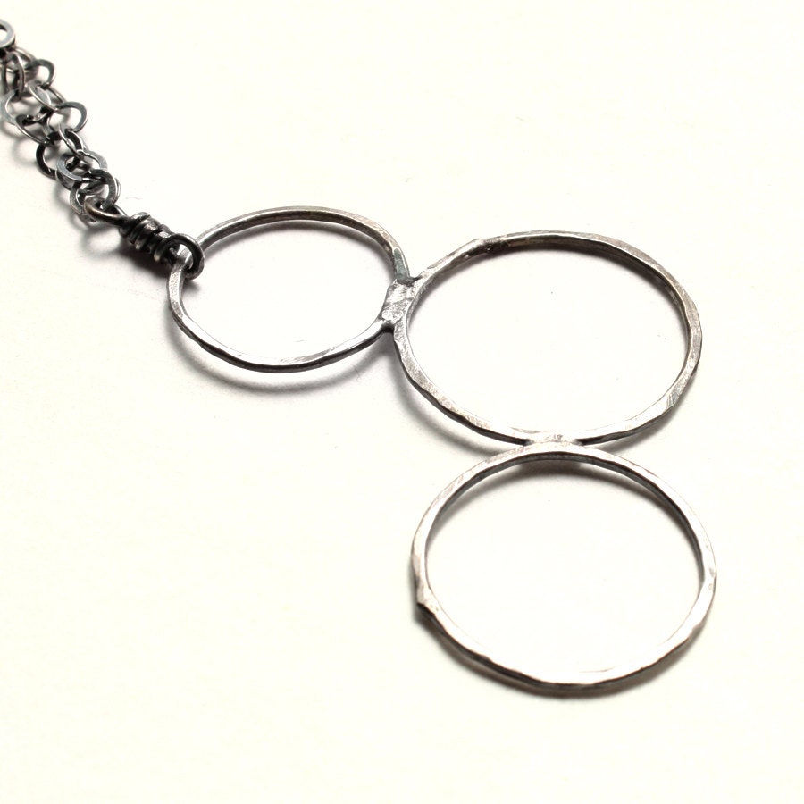 Sterling Silver Circles Necklace Metalwork Necklace  -  Bubble