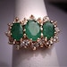 Estate Jewelry Emerald Ring Sapphires Gold Vintage Deco