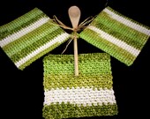 Crochet Potholders Double Thick and Dishcloth