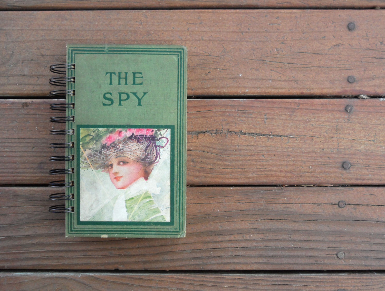 journal book - the SPY - wire bound journal recycled book