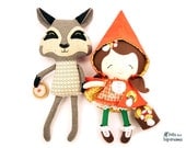 Red Riding Hood and Wolf Softie Sewing Pattern e Book PDF - DollsAndDaydreams