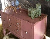 Pink Buffet Dresser Changing Table Side Board
