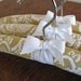 Padded Hangers, Yellow Woven Toile Birds and Berries with White Organic Ribbon (Set of 3)