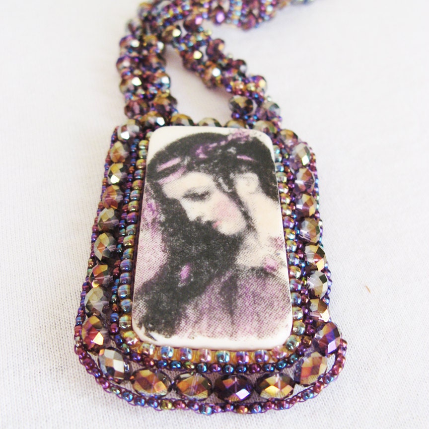 Purple Lady Sparkle Necklace - jess2bead