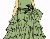 CONTESSA - 1920s Vintage Style Drop Waist Tiered Evening Dress - ALL SIZES Custom Made