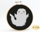 Cute Little Ghost - Halloween Cross Stitch - Kawaii Cross Stitch Pattern