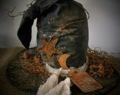 Primitive Halloween Black Witch Hat Shelf Sitter Made to Order