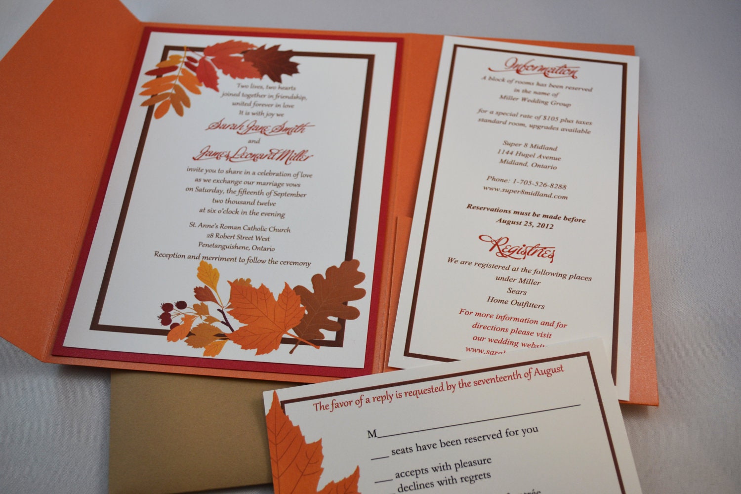Printable PDF Fall Wedding Invitations for the DIY Bride