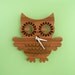 Bamboo Owl Clock: Wood Clock Kids Baby Nursery Children