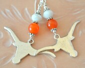 Texas Longhorn with Orange and White Bead Earrings - Johnny Football