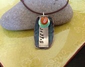 Enamel and stamped necklaces custom made designs