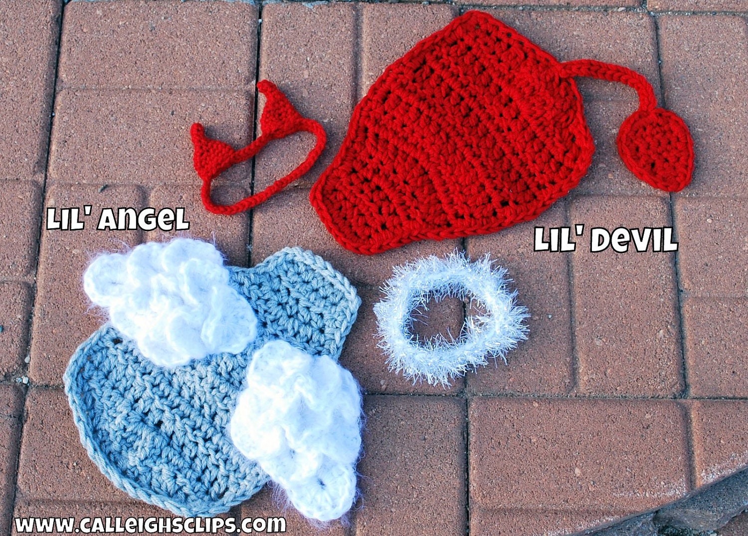 Instant Download Crochet Pattern - No 74.1 and 74.2 - Lil' Angel and Lil' Devil Bundle -Cuddle Critter Cape Sets
