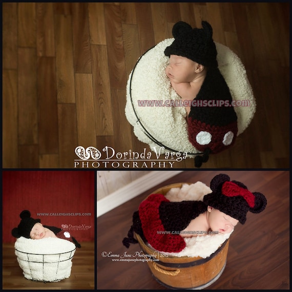 Instant Download Crochet Pattern - No 16 Cartoon Mice- boy and girl - Cuddle Critter Cape Set