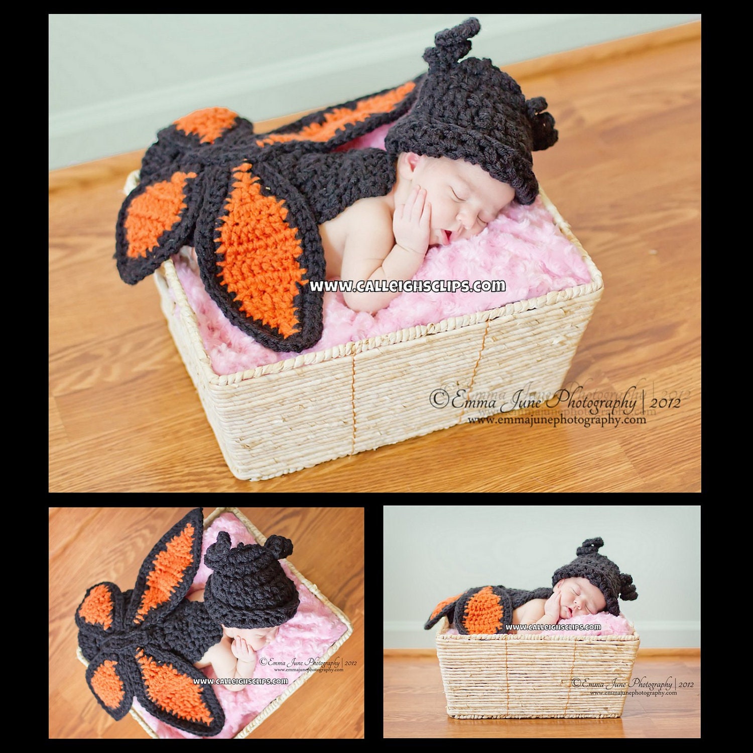 Butterfly - Cuddle Critter Cape Set - Newborn Photography Prop -