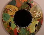 2: "Slug Festival" Painted Decorative  Round Mirror with 3d slugs