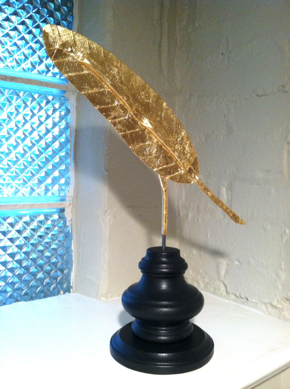 Gold Leafed Quill, Table Top Decor