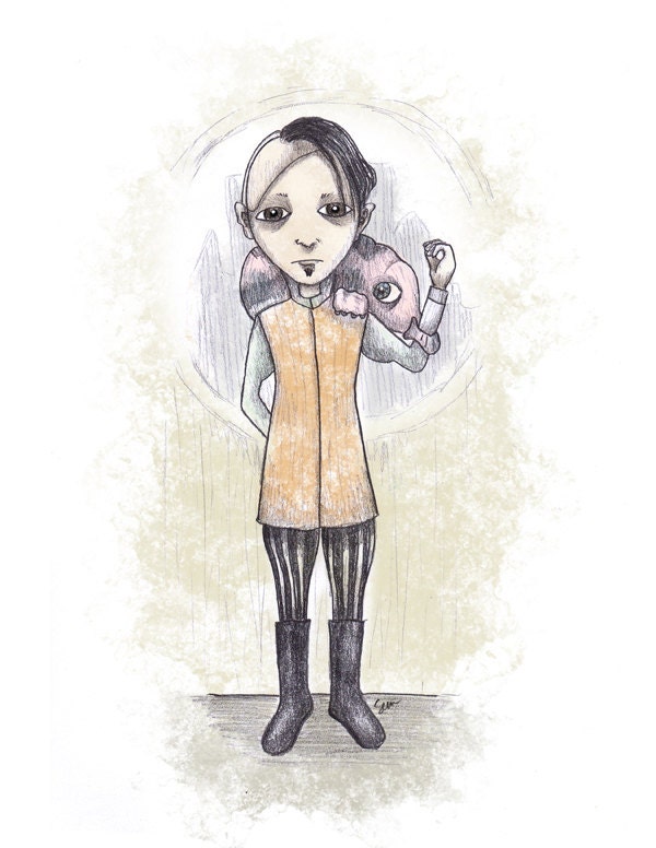 Zorg & Picasso - The Fifth Element - 8 1/2 x 11 Illustration Print