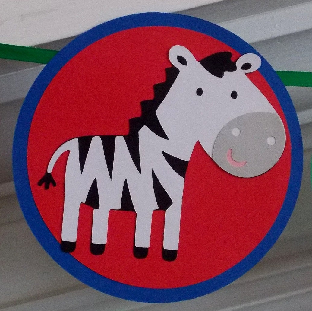 Safari Friends Happy Birthday Banner ... Zebra Lion Giraffe Zebra Gator ... orange green blue ... READY TO SHIP ... Adjustable Il_170x135