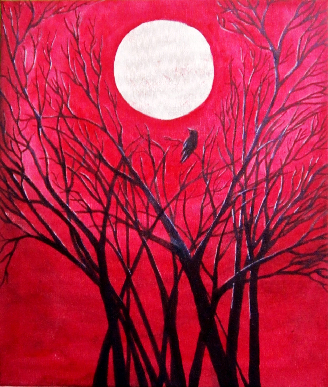 Raven Crow ACEO Abstract  Giclee Limited Edition Print Raven's Echo