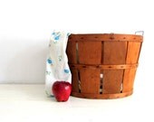 Vintage Basket Orchard Basket, Wood Apple Picking Basket,Country Decor