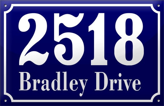 Enamel Address Plaque 7.1" x 11.1"