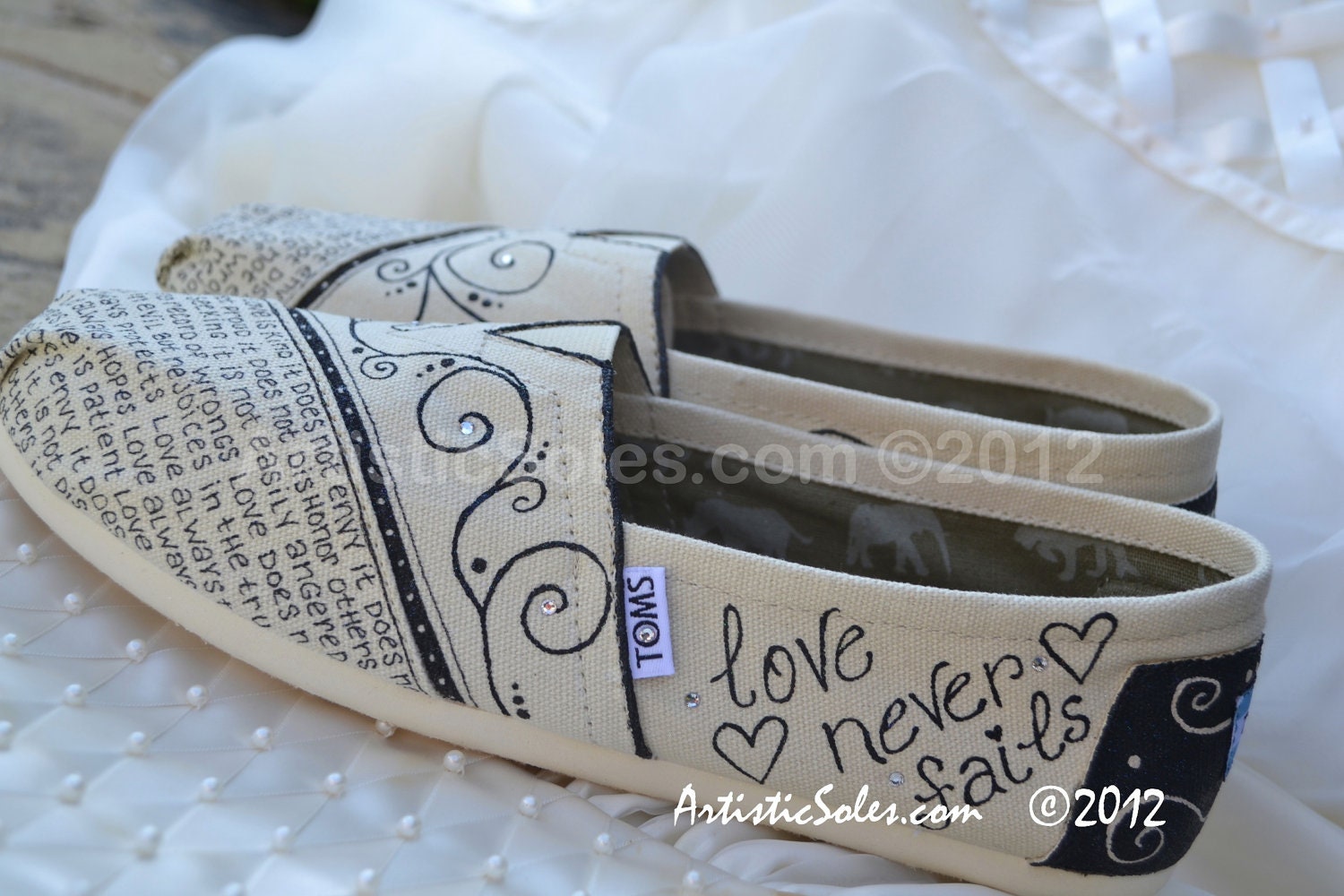 Custom Wedding TOMS by Artistic Soles