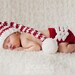 Christmas Stocking Hat, Candy Cane Hat, Snow White and Red. Great for Holiday Photography Props or Holiday Cards. Babies Hat. Kids.